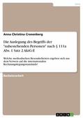 Cronenberg |  Die Auslegung des Begriffs der "nahestehenden Personen" nach § 111a Abs. 1 Satz 2 AktG-E | eBook | Sack Fachmedien