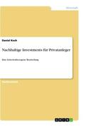 Koch |  Nachhaltige Investments für Privatanleger | Buch |  Sack Fachmedien
