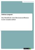 Langosch |  Das Modell der zwei Ressourcen-Ebenen in der Sozialen Arbeit | eBook | Sack Fachmedien