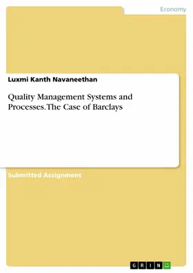 Navaneethan |  Quality Management Systems and Processes. The Case of Barclays | eBook | Sack Fachmedien