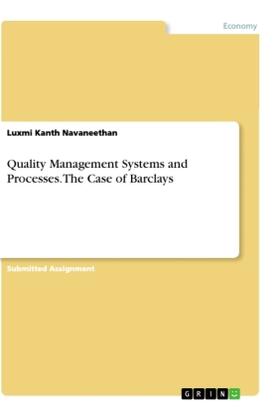 Navaneethan |  Quality Management Systems and Processes. The Case of Barclays | Buch |  Sack Fachmedien