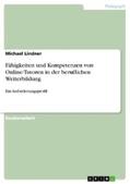 Lindner |  Fähigkeiten und Kompetenzen von Online-Tutoren in der beruflichen Weiterbildung | eBook | Sack Fachmedien
