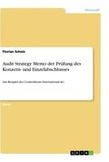Scholz |  Audit Strategy Memo der Prüfung des Konzern- und Einzelabschlusses | Buch |  Sack Fachmedien