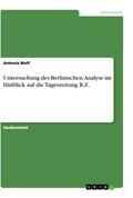 Wolf |  Untersuchung des Berlinischen. Analyse im Hinblick auf die Tageszeitung B.Z. | Buch |  Sack Fachmedien