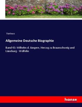 Various |  Allgemeine Deutsche Biographie | Buch |  Sack Fachmedien