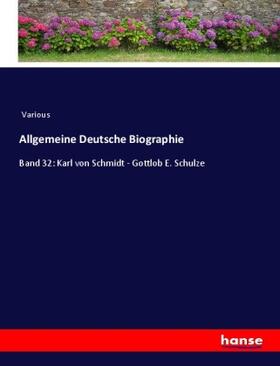Various |  Allgemeine Deutsche Biographie | Buch |  Sack Fachmedien