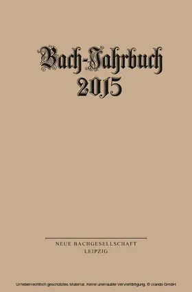 Wollny | Bach-Jahrbuch 2015 | E-Book | www.sack.de