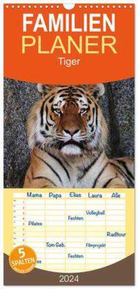 Hennig | Familienplaner 2024 - Tiger mit 5 Spalten (Wandkalender, 21 x 45 cm) CALVENDO | Sonstiges | 978-3-383-07604-6 | sack.de