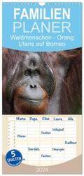 Herzog |  Familienplaner 2024 - Waldmenschen - Orang Utans auf Borneo mit 5 Spalten (Wandkalender, 21 x 45 cm) CALVENDO | Sonstiges |  Sack Fachmedien
