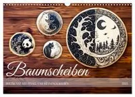 CALVENDO / Frost |  Baumscheiben - Holzkunst mit Pinsel und Brandmalkolben (Wandkalender 2025 DIN A3 quer), CALVENDO Monatskalender | Sonstiges |  Sack Fachmedien