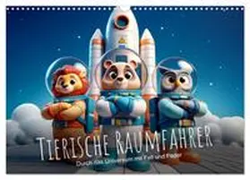 CALVENDO / artefacti |  Tierische Raumfahrer: Durch das Universum mit Fell und Feder (Wandkalender 2025 DIN A3 quer), CALVENDO Monatskalender | Sonstiges |  Sack Fachmedien