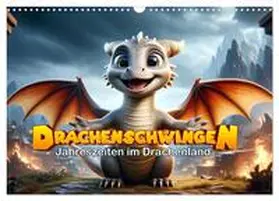 CALVENDO / artefacti | Drachenschwingen: Jahreszeiten im Drachenland (Wandkalender 2025 DIN A3 quer), CALVENDO Monatskalender | Sonstiges | 978-3-383-77038-8 | www.sack.de