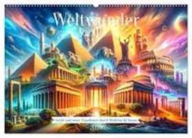 CALVENDO / Warstat |  Weltwunder: Antike und neue: Visualisiert durch Moderne KI-Kunst (Wandkalender 2025 DIN A2 quer), CALVENDO Monatskalender | Sonstiges |  Sack Fachmedien