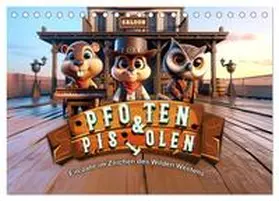 CALVENDO / artefacti |  Pfoten und Pistolen: Ein Jahr im Zeichen des Wilden Westens (Tischkalender 2025 DIN A5 quer), CALVENDO Monatskalender | Sonstiges |  Sack Fachmedien