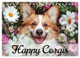 CALVENDO / Bee |  Happy Corgis (Tischkalender 2025 DIN A5 quer), CALVENDO Monatskalender | Sonstiges |  Sack Fachmedien