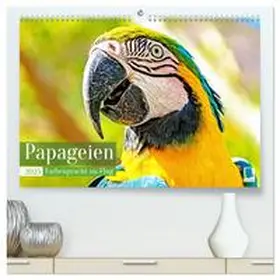 CALVENDO |  Papageien: Farbenpracht im Flug (hochwertiger Premium Wandkalender 2025 DIN A2 quer), Kunstdruck in Hochglanz | Sonstiges |  Sack Fachmedien