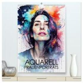 Braun / CALVENDO | Aquarell-Frauenporträts (hochwertiger Premium Wandkalender 2025 DIN A2 hoch), Kunstdruck in Hochglanz | Sonstiges | 978-3-383-79111-6 | sack.de