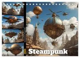 CALVENDO / Hinz | Steampunk - fantastische Fluggeräte (Tischkalender 2025 DIN A5 quer), CALVENDO Monatskalender | Sonstiges | 978-3-383-79134-5 | www.sack.de