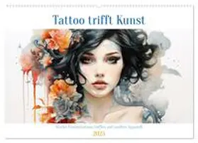 CALVENDO / Tapper |  Tattoo trifft Kunst - Starke Tattoos treffen auf sanftes Aquarell (Wandkalender 2025 DIN A2 quer), CALVENDO Monatskalender | Sonstiges |  Sack Fachmedien