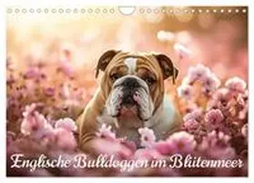 CALVENDO / Bee |  Englische Bulldoggen im Blütenmeer (Wandkalender 2025 DIN A4 quer), CALVENDO Monatskalender | Sonstiges |  Sack Fachmedien