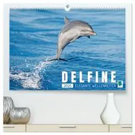 CALVENDO |  Delfine: Elegante Wellenreiter (hochwertiger Premium Wandkalender 2025 DIN A2 quer), Kunstdruck in Hochglanz | Sonstiges |  Sack Fachmedien