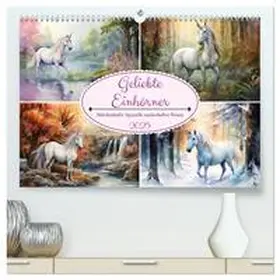 CALVENDO / Löwer | Geliebte Einhörner (hochwertiger Premium Wandkalender 2025 DIN A2 quer), Kunstdruck in Hochglanz | Sonstiges | 978-3-383-89372-8 | www.sack.de
