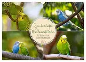 CALVENDO / Löwer |  Zauberhafte Wellensittiche (Wandkalender 2025 DIN A3 quer), CALVENDO Monatskalender | Sonstiges |  Sack Fachmedien