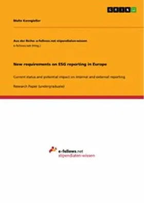 Kanngießer |  New requirements on ESG reporting in Europe | eBook | Sack Fachmedien