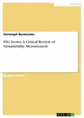 Burmeister |  ESG Scores. A Critical Review of Sustainability Measurement | eBook | Sack Fachmedien