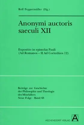 Peppermüller |  Anonymi auctoris saeculi XII | Buch |  Sack Fachmedien