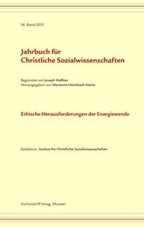 Heimbach-Steins |  Jahrbuch für Christliche Sozialwissenschaften, Band 56 (2015) | Buch |  Sack Fachmedien