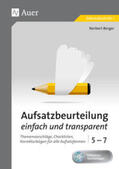 Berger |  Aufsatzbeurteilung einfach und transparent 5-7 | Buch |  Sack Fachmedien