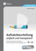 Berger |  Aufsatzbeurteilung einfach und transparent 8-10 | Buch |  Sack Fachmedien