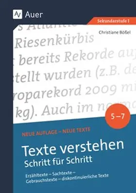 Bößel |  Texte verstehen - Schritt für Schritt Klasse 5-7 | Buch |  Sack Fachmedien