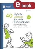 Weber |  40 einfache Lesetexte für mehr Textverständnis 5-6 | eBook | Sack Fachmedien
