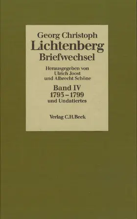 Lichtenberg Briefwechsel  Bd. 4: 1793-1799 | Buch | 978-3-406-30959-5 | www.sack.de