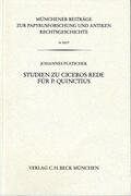 Platschek |  Studien zu Ciceros Rede für P. Quinctius | Buch |  Sack Fachmedien