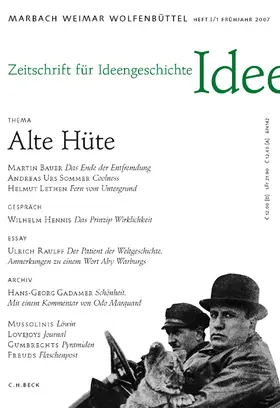 Raulff / Seemann / Schmidt-Glintzer |  Zeitschrift für Ideengeschichte Heft I/1 Frühjahr 2007: Alte Hüte | Buch |  Sack Fachmedien