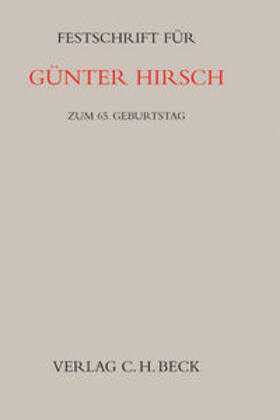 Müller / Osterloh / Stein | Festschrift für Günter Hirsch | Buch | 978-3-406-56759-9 | sack.de