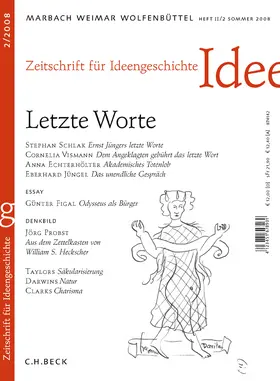 Raulff / Seemann / Schmidt-Glintzer |  Zeitschrift für Ideengeschichte Heft II/2 Sommer 2008: Letzte Worte | Buch |  Sack Fachmedien