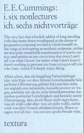 Cummings |  i. six nonlectures. ich. sechs nichtvorträge | Buch |  Sack Fachmedien