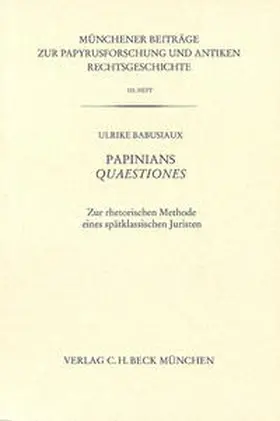 Babusiaux |  Papinians Quaestiones | Buch |  Sack Fachmedien