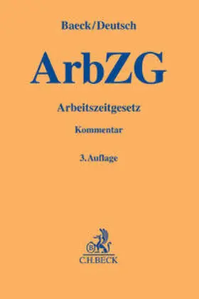 Baeck / Deutsch / Winzer |  Arbeitszeitgesetz | Buch |  Sack Fachmedien