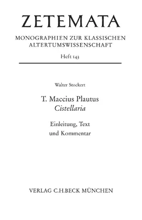 Stockert |  T. Maccius Plautus. Cistellaria | eBook | Sack Fachmedien