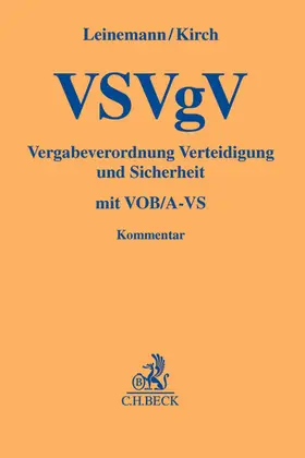 Leinemann / Kirch |  VSVgV Vergabeverordnung Verteidigung und Sicherheit | Buch |  Sack Fachmedien