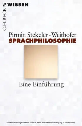 Stekeler-Weithofer |  Sprachphilosophie | eBook | Sack Fachmedien