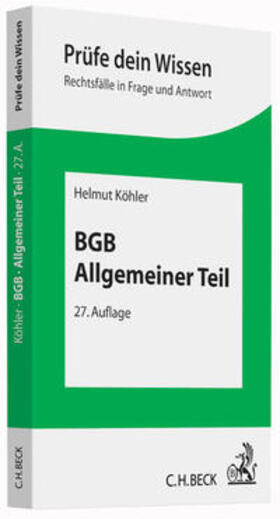 Köhler |  BGB Allgemeiner Teil | Buch |  Sack Fachmedien