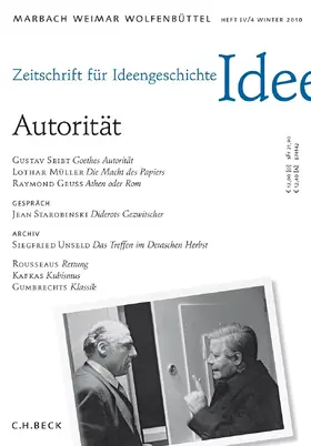  Zeitschrift für Ideengeschichte Heft IV/4 Winter 2010: Autorität | Buch |  Sack Fachmedien
