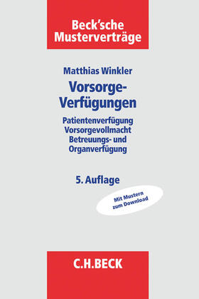 Winkler |  Vorsorgeverfügungen | Buch |  Sack Fachmedien