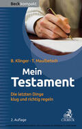 Klinger / Maulbetsch |  Mein Testament | eBook | Sack Fachmedien